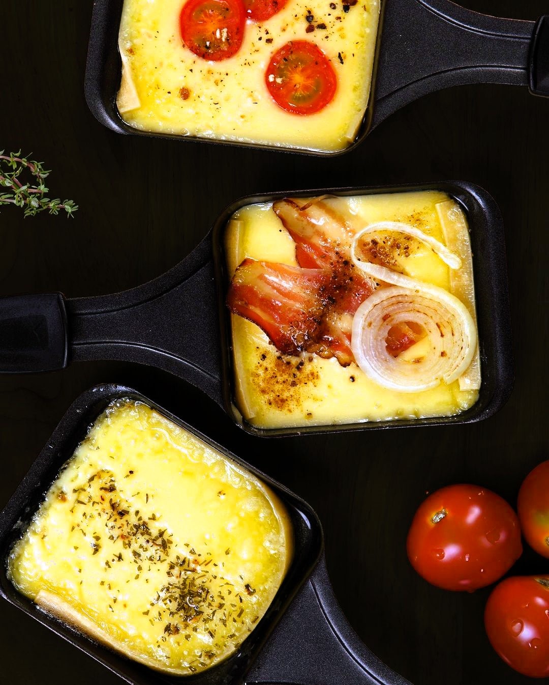 Melted cheese on mini skillet 56