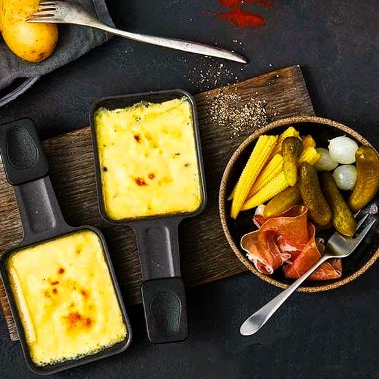 Melted cheese on mini skillets 48