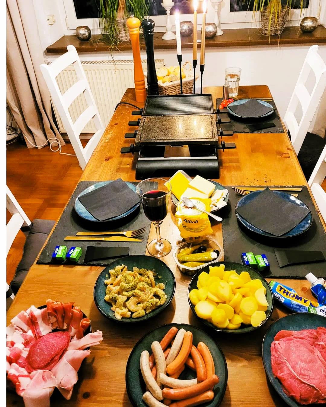 Raclette dinner scene with grill 53