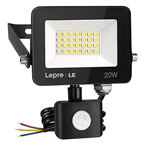 Lepro 20W Security Lights Outdoor Motion Sensor, 1700 Lumen PIR Light