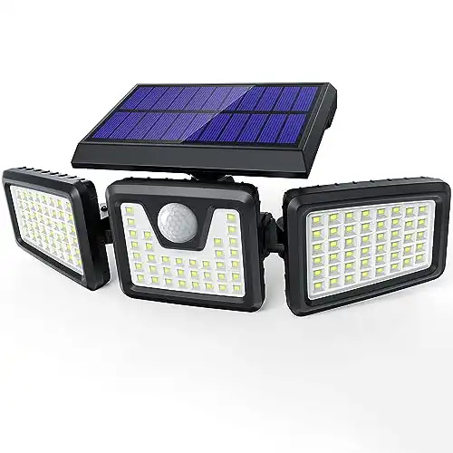 CLAONER IP65 Outdoor Solar Motion Sensor Lights (Upgraded 128 LED)