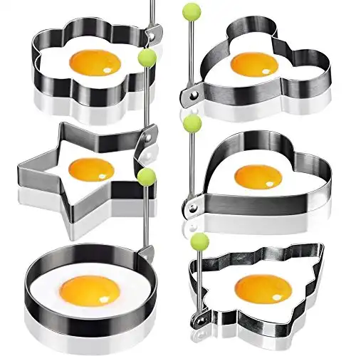6 Piece Fried Egg Cooking Rings / Pancake Mould / Cookies Maker